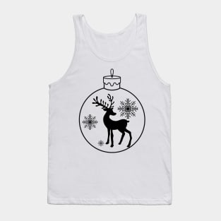 Christmas Ball - Reindeer with Snowflakes Tank Top